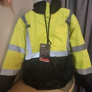 Men's Reflective Performance Jacket - Neon Yellow and Black